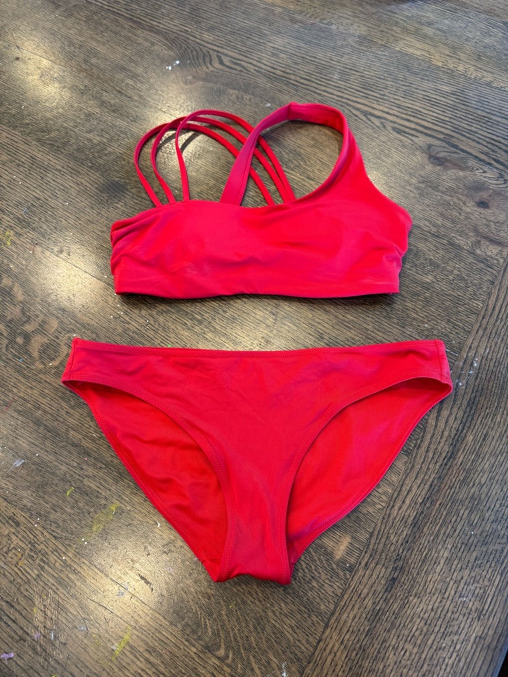 Women’s Athleta Red Strappy Bikini Set sz